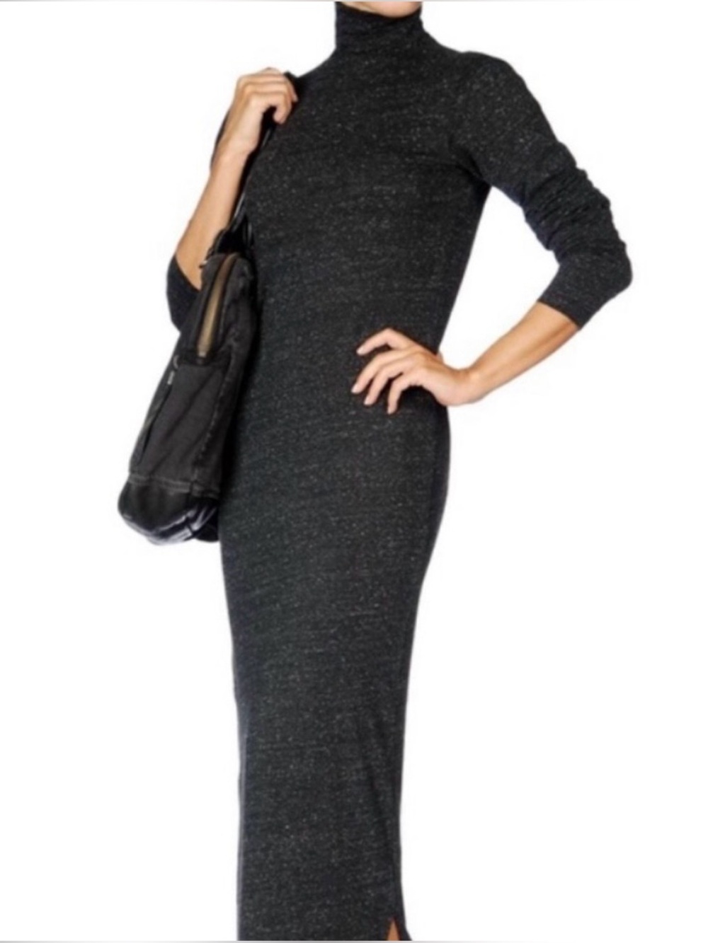 Diesel Black Sparkle Turtleneck Maxi Dress